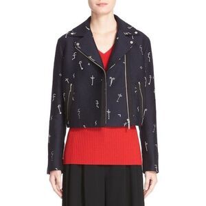 GREY JASON WU Embroidered Face Cropped Blazer Jacket‎ NWT Sz4